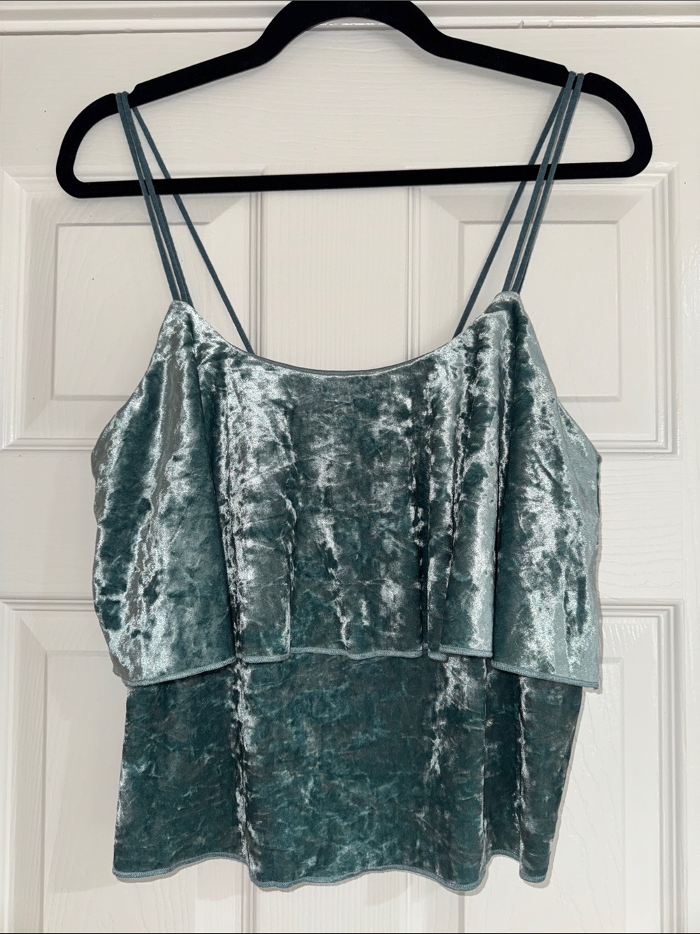 Crushed Velvet Double-Layer Top